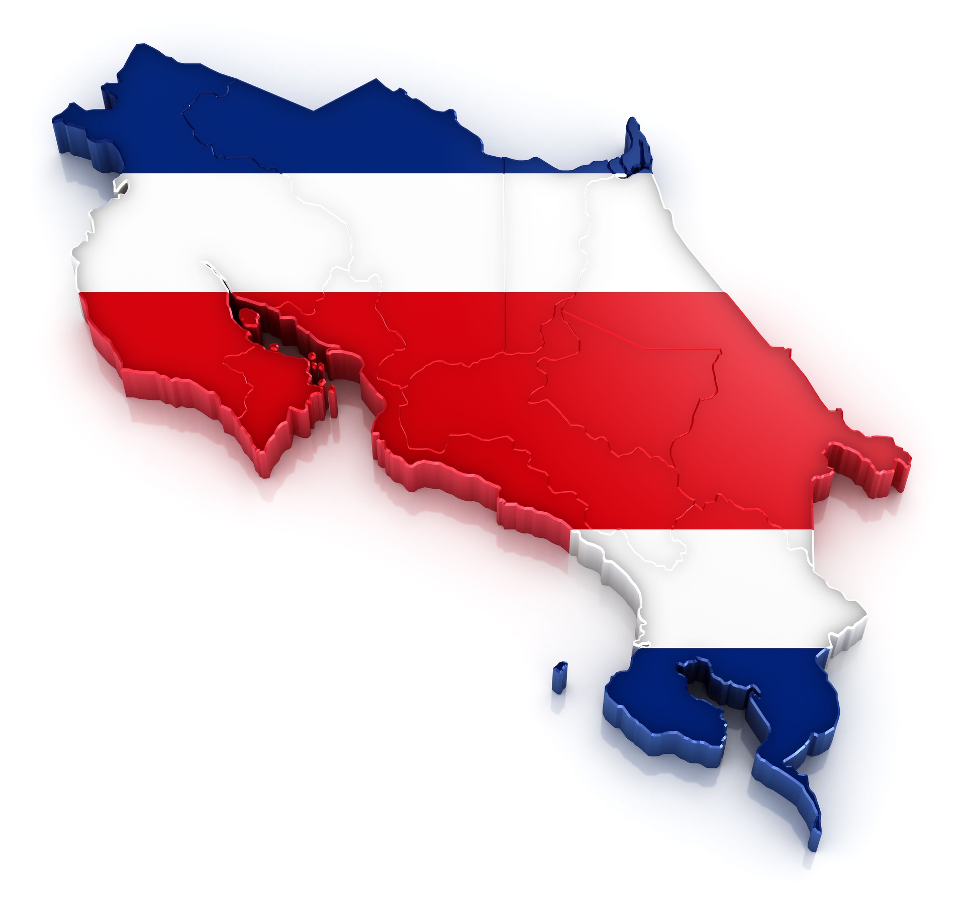 Costa Rica map with flag